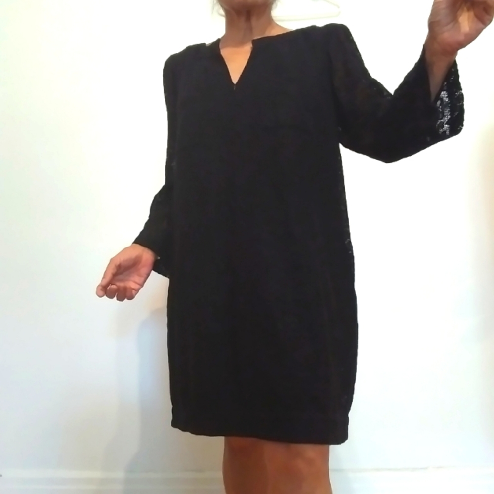 Mid-season Versatile Black lace dress size M